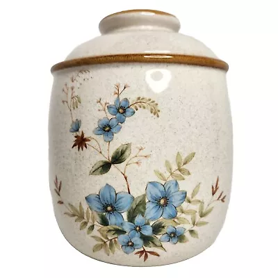 Mikasa Garden Club Day Dreams Gold Blue Floral 8in X 7in Canister  W/lid EC 461 • $39.99