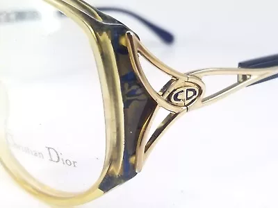 Christian Dior CD 2709 NOS Black Gold Vintage Oversize Sunglass Frame Austria • $78