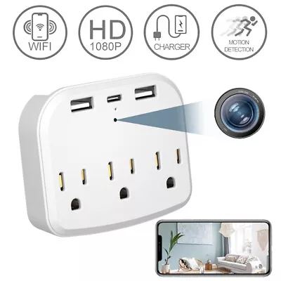 Hidden Camera Wall Charger With Wifi Spy Camera Hidden Cameras Outlet HD 1080 • $64.99