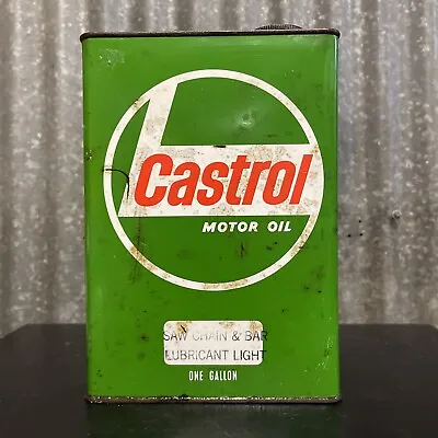 Castrol 1 Gallon Vintage Chain Saw Lubricant Motor Oil Tin ‘L Logo’ • $48.90