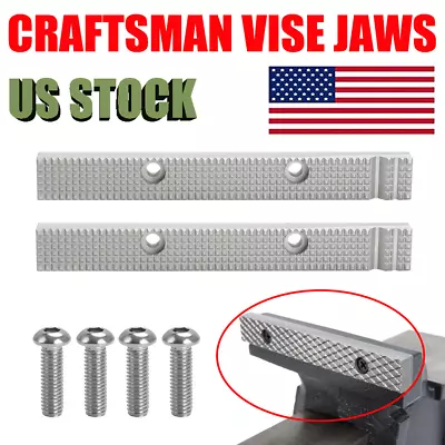 For Craftsman Vise Jaws For Many Older USA Models 6 1/2  Reversable Gray Vises • $55.99