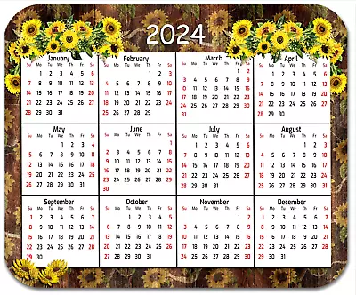 Mouse Pad Thick Fabric Topped 7.75  X 9.25  Mousepad-2024 Calendar-Sunflowers • $11