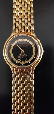 Vintage Movado Moon Phase Calendar Quartz Wrist Watch Running Gold Unisex • $210