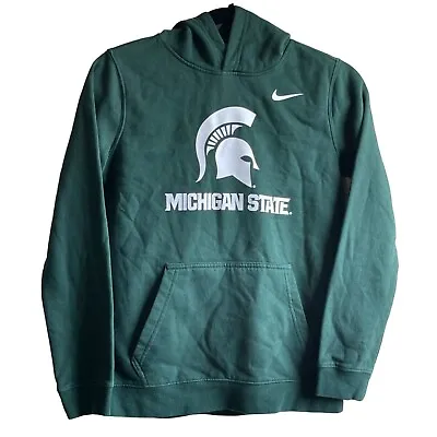 Nike Youth Large Michigan State Spartans Green Club Fleece Pullover Hoodie • $22.55