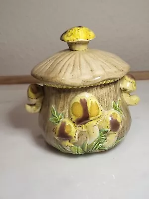 Vintage Arnels Mushroom Sugar Bowl With Lid 5” Tall Retro Kitchen • $29.80