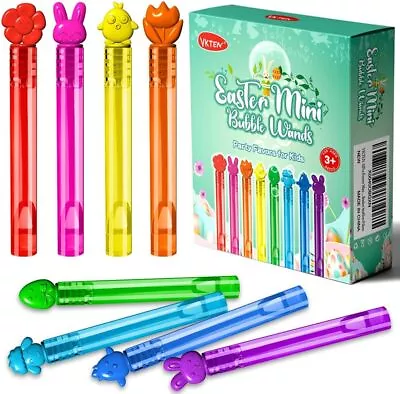 32Pcs Easter Mini Bubble Wands Assortment 8 Colors 8 Styles Colorful  • $20.04