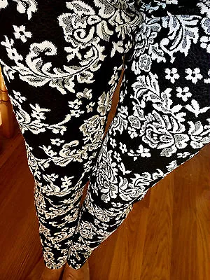 PAISLEY BAROQUE FLORAL JAQUARD Knit LONG BIG Leggings POLY PLUS 1X 2X 3X 4X • $9.95