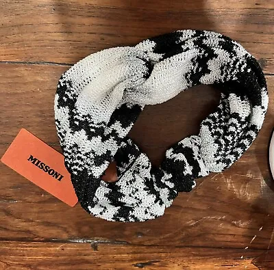 Authentic Missoni Zig Zag Black/White Headband Limited Edit. Made In Italy NWT • $170.10