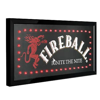Fireball Framed & Flashing Hanging LED Sign Bar Man Cave Game Room Wall Decor • $39.99