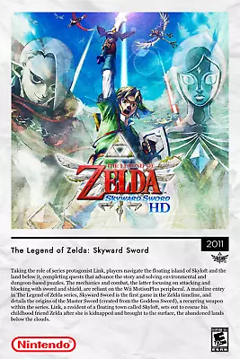 The Legend Of Zelda Skyward Sword CUSTOM Gaming Showcase Poster • $11.99