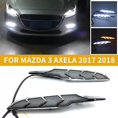 LED DRL For Mazda 3 Axela 2017 2018 Daytime Running Light Fog Lamp W Turn Signal • $60.69