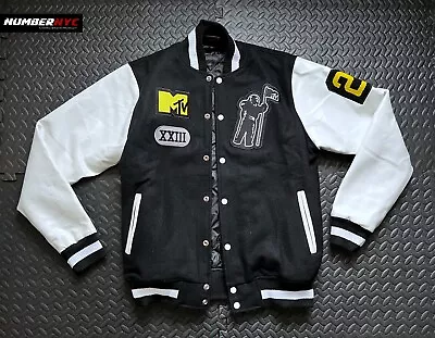 RARE MTV VMA 2023 Off-White Black Yellow Varsity Jacket Men Size M Medium 23 • $799.99