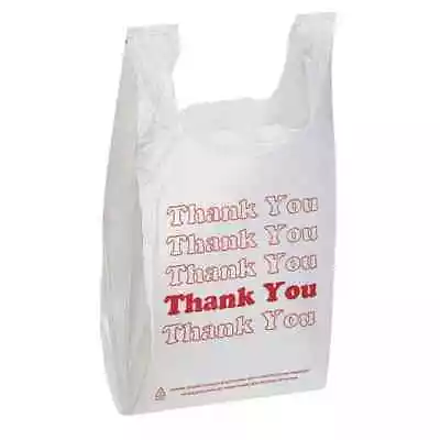 T-Shirt Thank You LARGE Plastic Grocery Store Shopping Carry Out Bag 1000ct • $25.99