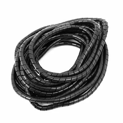5mm Flexible Spiral Tube Cable Wire Wrap Computer Manage Cord Black 5 Meter • $6.65