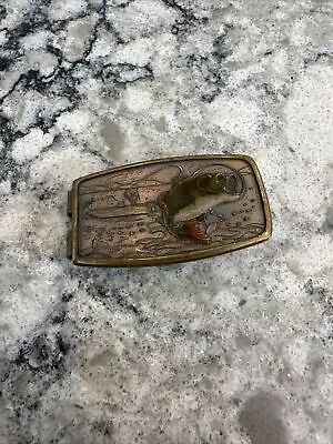 VTG Anson Brass & Enamel Bass Fishing Money Clip Golf Outdoor Unique Color • $9.99