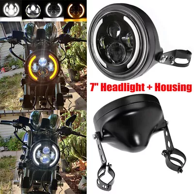 7  Led Headlight + Mount Housing Bracket For Yamaha Road Star Silverado XV1600 • $74.25