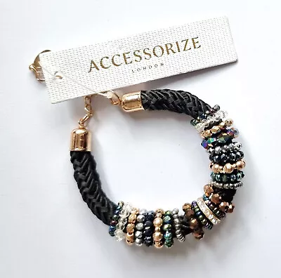 Accessorize  Mixed Beaded Crystal Ring Bracelet ~ Sw20 • £5.99