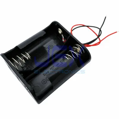 Twin/Two/2X C DIY Battery Holder Case Box Base 3V/2.4V Volt With Bare Wire Ends • $1.49