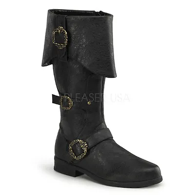 Black Medieval Knight King Arthur Elizabethan Period 16th Century Mens Boots • $92.95