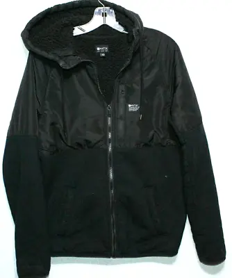 Men's Matix Quilted Black Hooded Zip Up Jacket Size - Small • $14.41