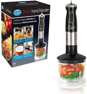 Quest 35099 3 In 1 Stick Blender With Variable Speeds And Turbo Pulse Black/Sil • £22.99