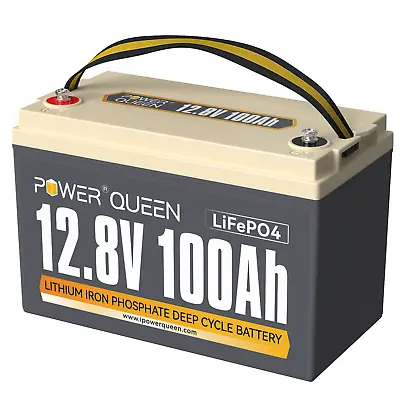 Power Queen 12V 100Ah LiFePO4 Lithium Battery Deep Cycle BMS For Solar RV Boat • $183.99