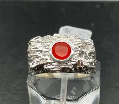 .7 Ct Royal Carnelian .925 Sterling Silver Mens Thick Ring Sz 8.5 Usa 9.9 Gr • $59