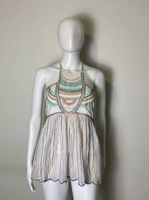 $11 • Buy Floreat Anthology Halter Top Boho Peasant Style 12 L