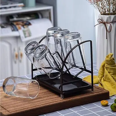 Stylish Non Slip Mugs Cups Organizer Drying Rack For Bottles Mugs Kitchen • £14.12