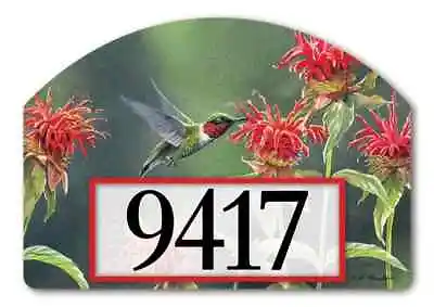 Yard Design Address Marker House Number Magnetic Sign HUMMINGBIRD FLUTTER 💗tw • $17