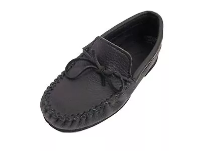 Huron Men's Black Moosehide Moccasin Size 13 (578-M13) J2 • $210.02