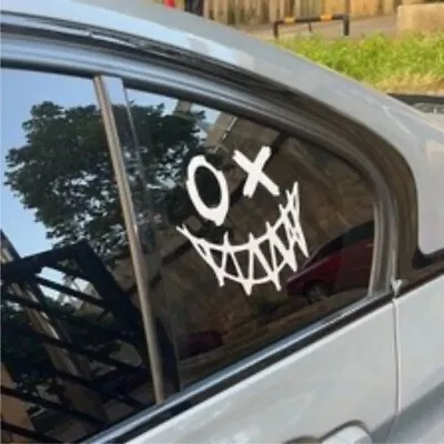 Reflective Devil Smiling Face Car Sticker: Perfect For Windshields & Motorcycles • $5.65