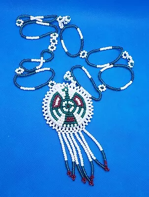 Vintage Native American Seed Bead Thunderbird Necklace  • $6.99