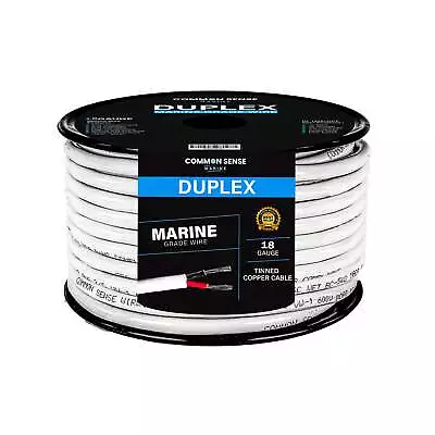 18/2 Duplex Round Marine Wire - Red/Black - 100 Feet -  UL 1426 - USA • $38.35