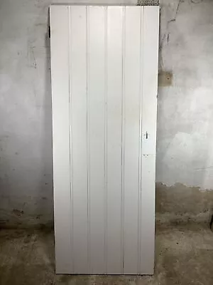 29 3/4 X 77 1/8  Old Internal Painted Pine 6 Plank Ledge Cottage Door • £135