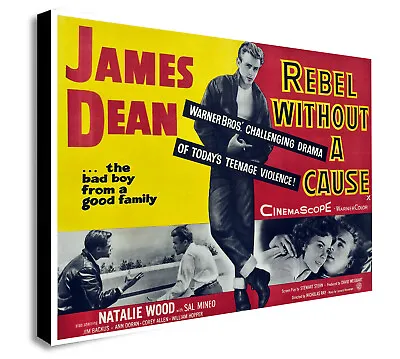 James Dean - Rebel Without A Cause - Canvas Wall Art Framed Print- Various Sizes • £12.99