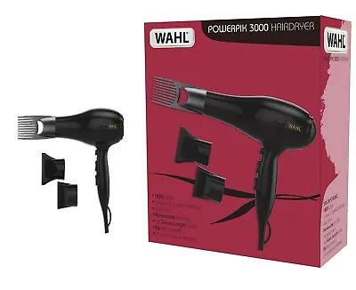 Wahl PowerPik 3000 Hair Dryer 1800 Watts With 3 Attachments ZX962 • £34.95
