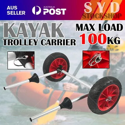 Kayak Trolley Canoe Scalable Aluminium Wheel Cart Boat Carrier Ski Foldable AU • $49.59