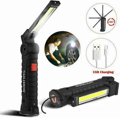 Rechargeable COB LED Red Work Light Mechanic Work Shop Inspection Lamp Torch • $9.28