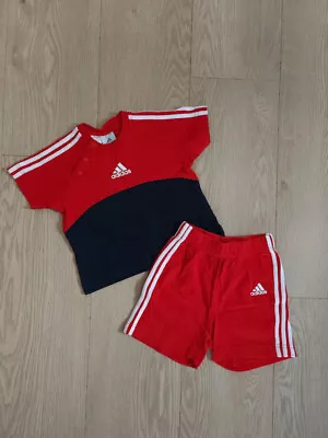 Adidas Boys Short Sleeve T-shirts & Shorts Set Age 6-9 Months • £8