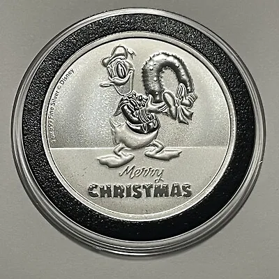 Merry Christmas From Donald Duck Collector Coin 1 Troy Oz .999 Fine Round Medal • $52.50