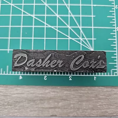 Antique  Block Negative Metal Plate Print Blocks Dasher Cox's Homer NY • £9.72