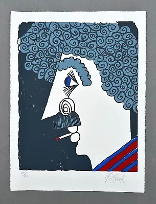 KURT VONNEGUT   Self-Portrait #1  Signed Limited Ed Silkscreen Print #160 Of 235 • $450