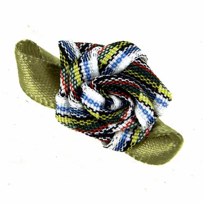 Tartan Rose Buds Satin Ribbon Flowers Rosebuds Flowers Scrapbooking E2 • £7.95