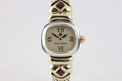 David Yurman 2 Row Cable Sterling Silver & 14K Yellow Gold 21mm Ladies Watch • $1130
