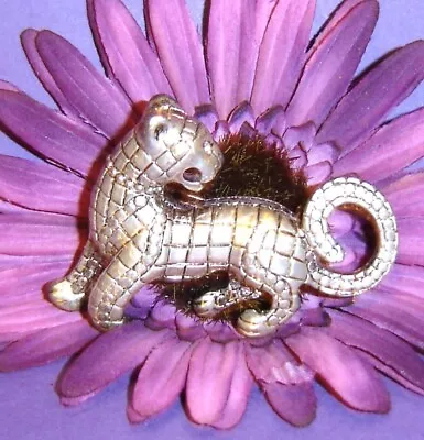 $0.99 • Buy Vintage Cat Rhinestone Eyes Brooch  Estate Jewelry A-286