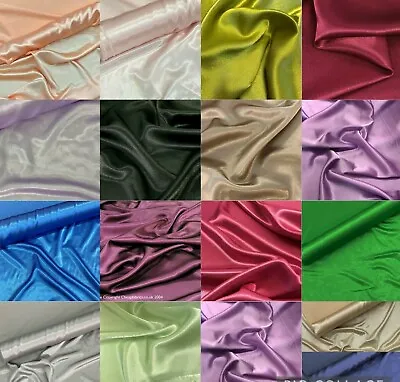 £3.90 • Buy Plain Back Crepe Satin Fabric Silky Smooth Dress Craft Draping Material 60''Wide