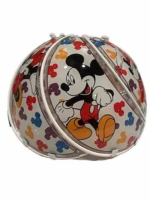 Vintage Disney Mickey Minnie Mouse Glass Panel/metal Table Lamp Shade • $99.99