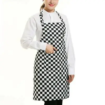 Kitchen Cooking BBQ Plain Denim Canvas Pockets Apron Butcher Crafts Baking Chefs • £4.29