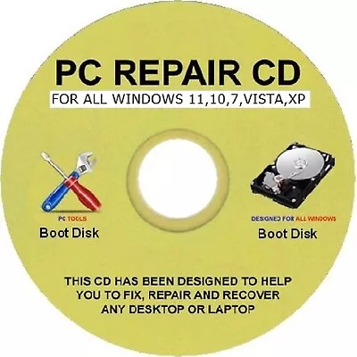 Win 11/10/8/7 32 & 64 Bit Boot Repair Recovery Restore Disk- 2024 NEW • $4.95